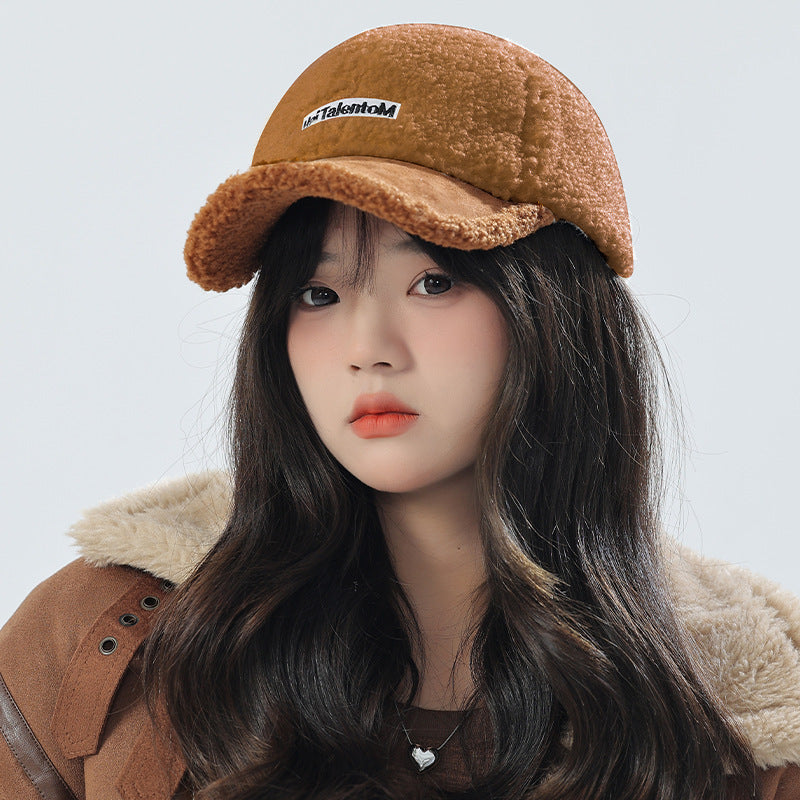 Gorra cálida de felpa para mujer