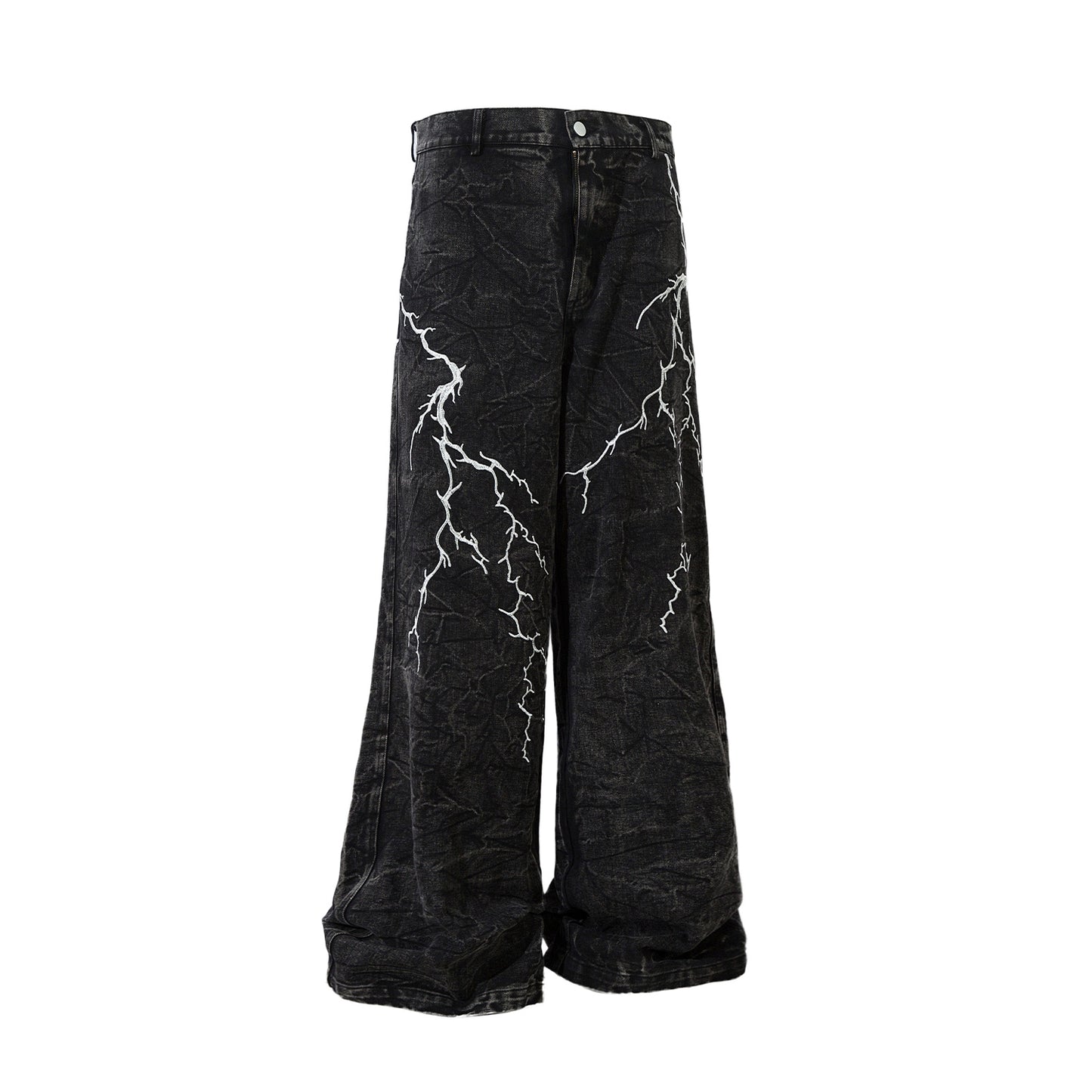 Jeans sueltos con estampado de rayos