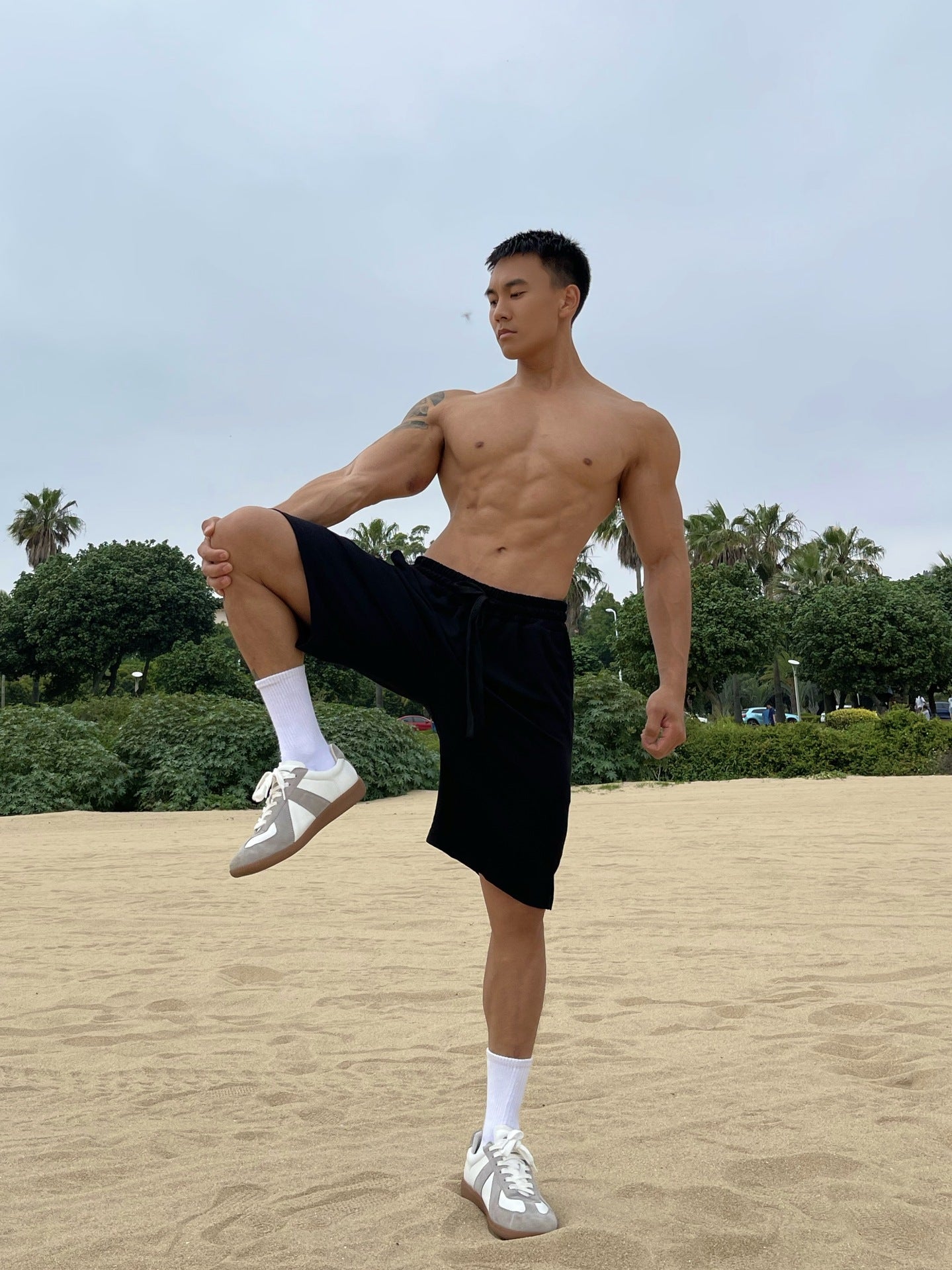 Pantalones cortos de entrenamiento holgados para hombre en tallas grandes