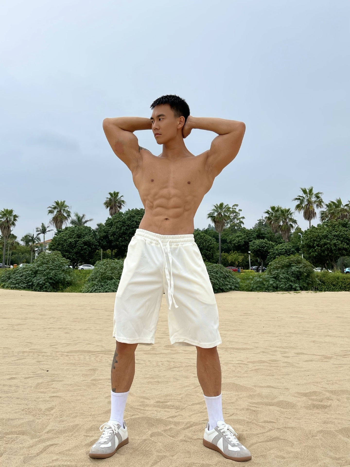 Pantalones cortos de entrenamiento holgados para hombre en tallas grandes