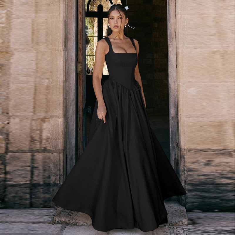 Vestido elegante ajustado de color sólido para mujer