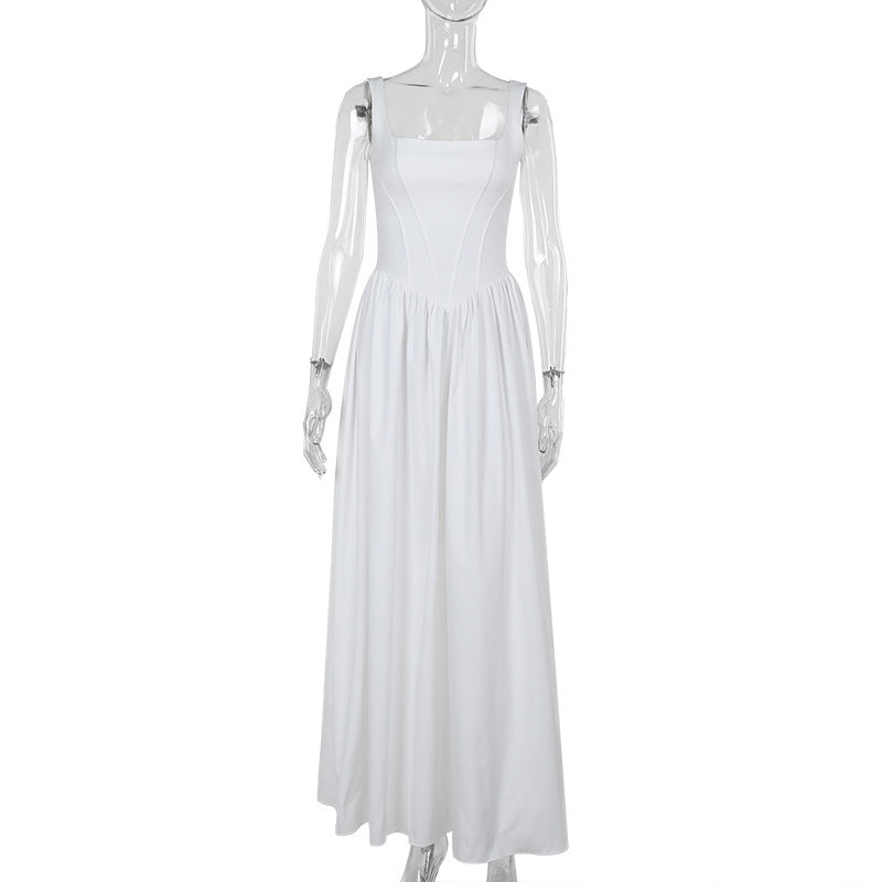 Vestido elegante ajustado de color sólido para mujer