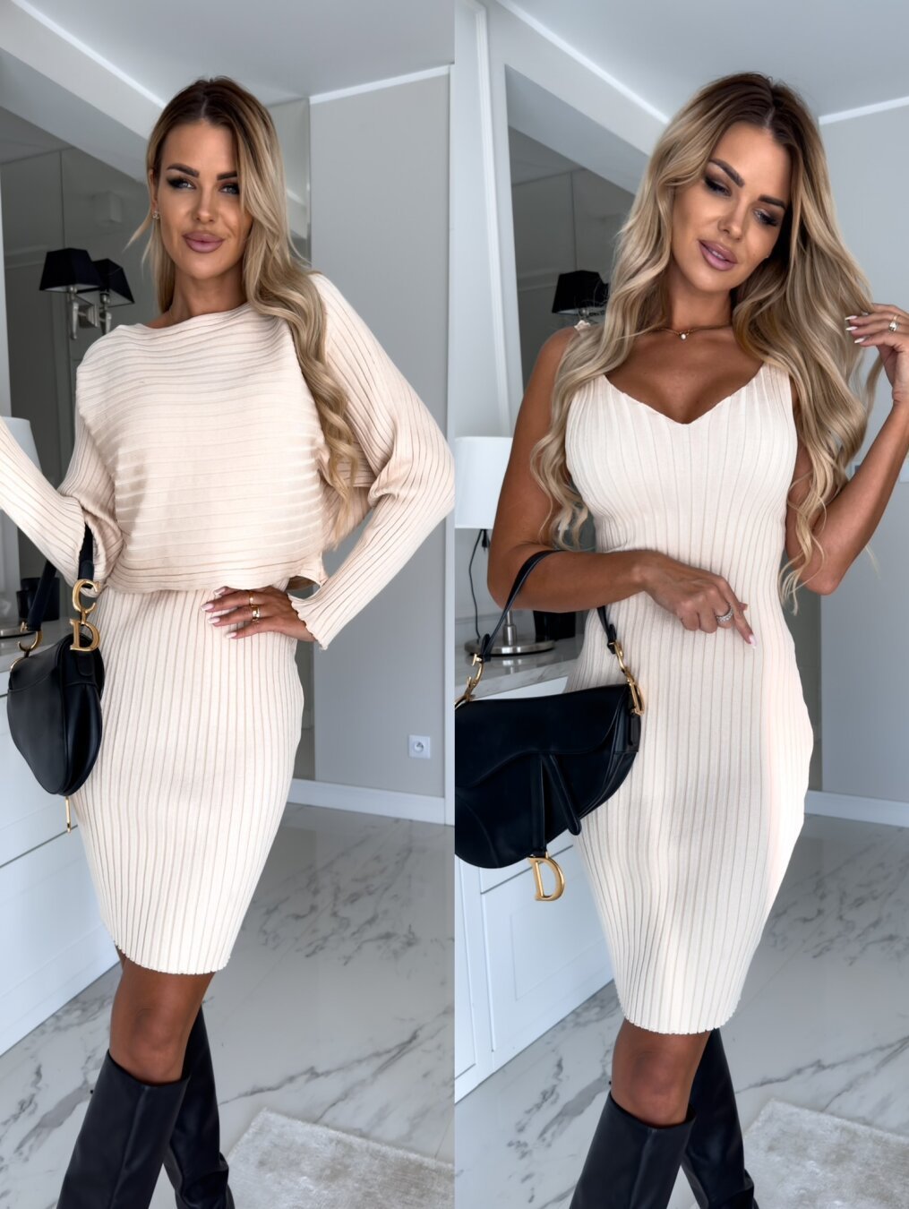 Conjunto de 2 pzs top y falda para mujer