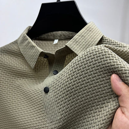 Camisa de manga corta de seda polo para hombres