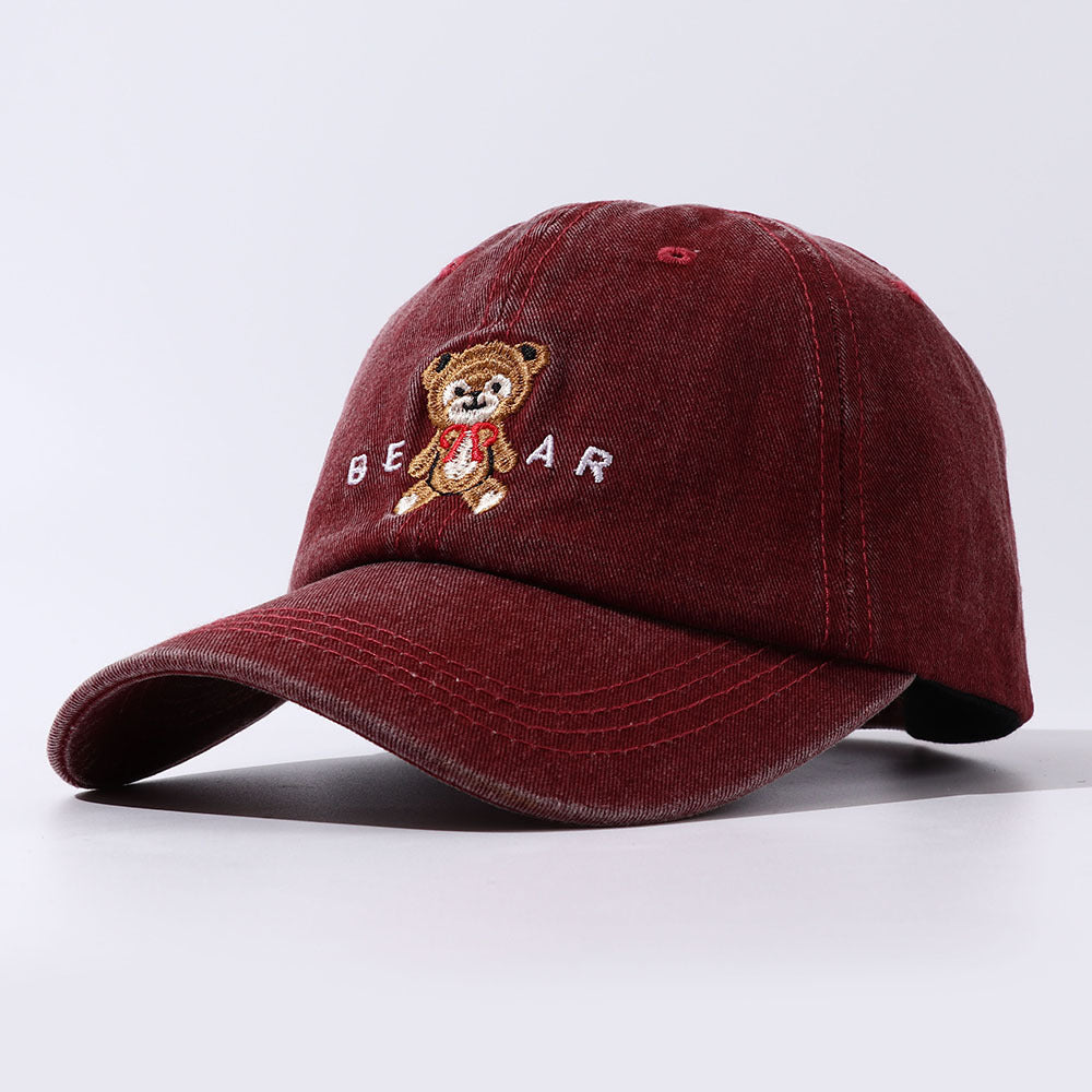 Gorra con osito bordado para mujer