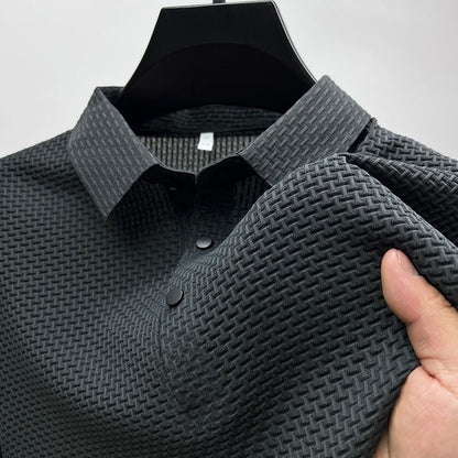 Camisa de manga corta de seda polo para hombres