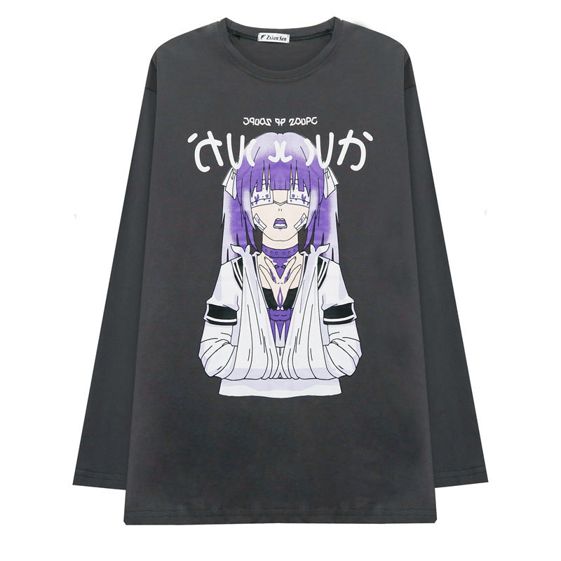 Camiseta de manga larga con estampado de anime