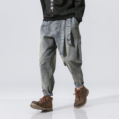 Pantalones jeans holgados estilo punk hip-hop