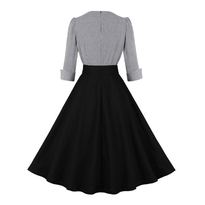 Vestido elegante retro de algodón para mujer