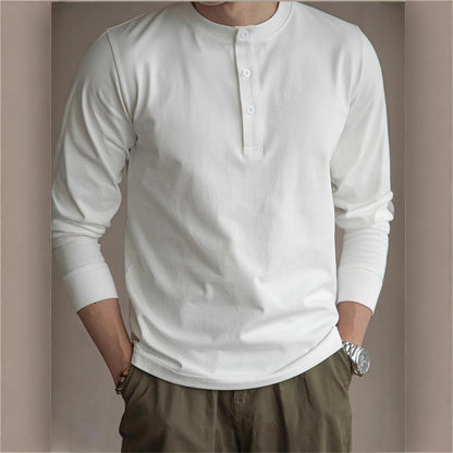 Camiseta de manga larga de algodón american retro