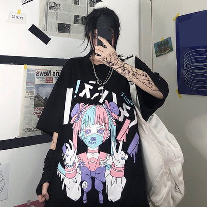 Camiseta estilo anime oversize