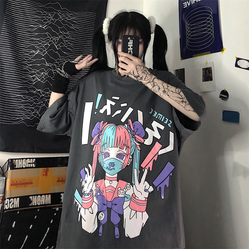 Camiseta estilo anime oversize