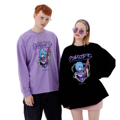 Camiseta manga larga estampado anime hombre y mujer