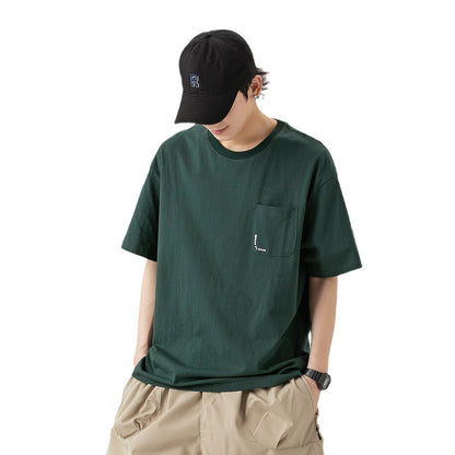 Camiseta de manga corta estilo japonés retro de montaña de moda nacional