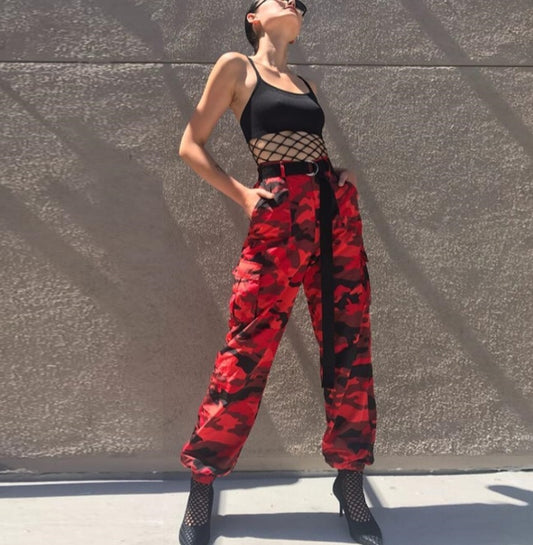 Pantalón de mezclilla de camuflaje para mujer