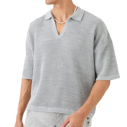 Camisa de manga corta para hombre, casual, con cuello tipo polo