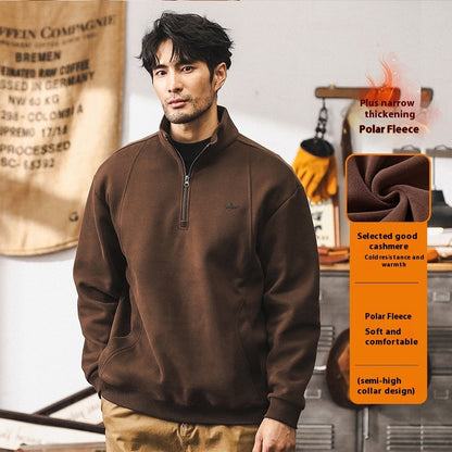 Abrigo cálido de polar con cremallera para hombre