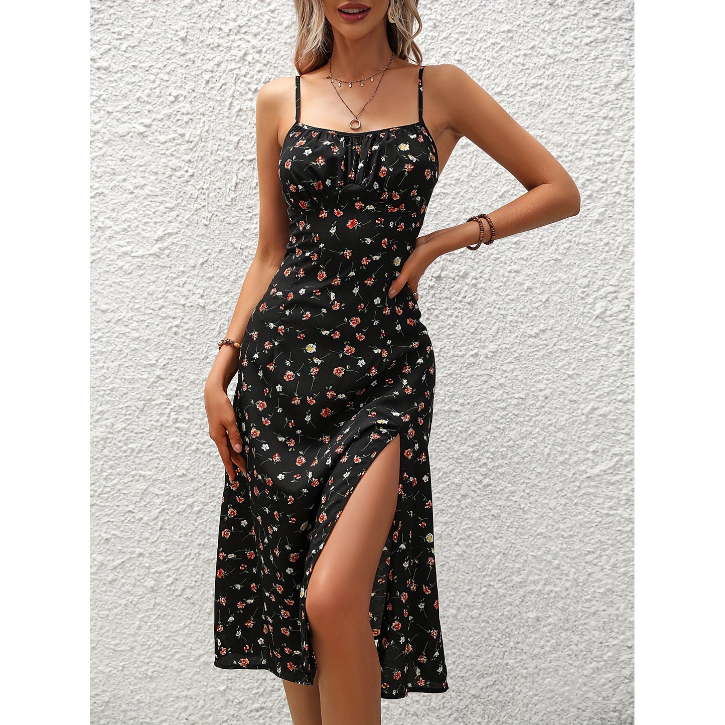Vestido largo polka dot para mujer
