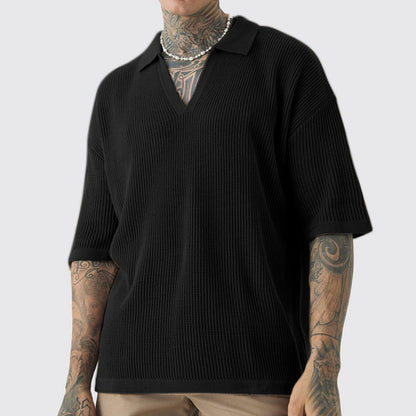 Camisa de manga corta para hombre, casual, con cuello tipo polo