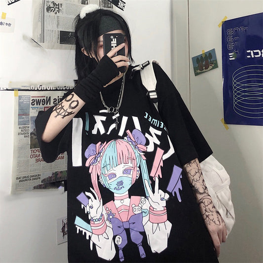 Camiseta estilo anime oversize