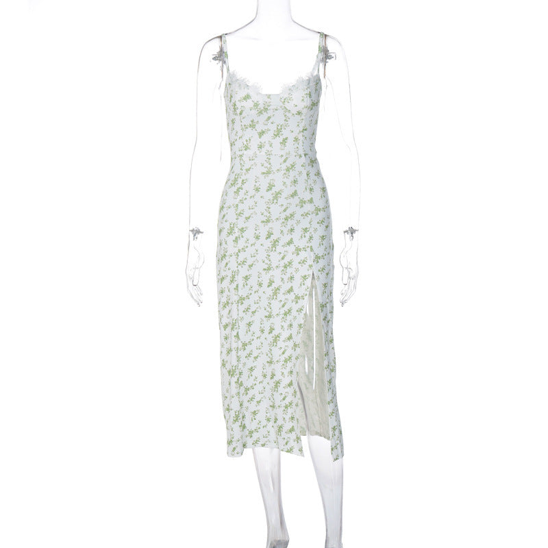 Vestido largo con estampados floreados