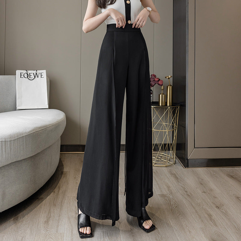 Falda pantalón de pierna ancha semitransparente
