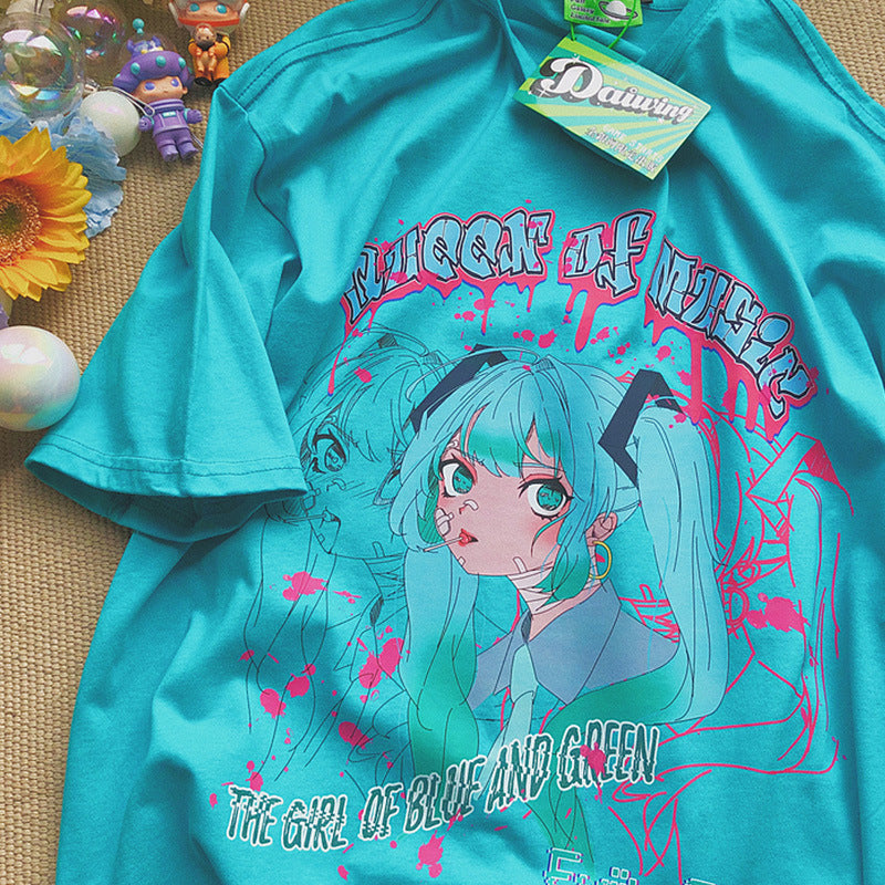 Camiseta de manga corta anime style