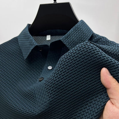 Camisa de manga corta de seda polo para hombres