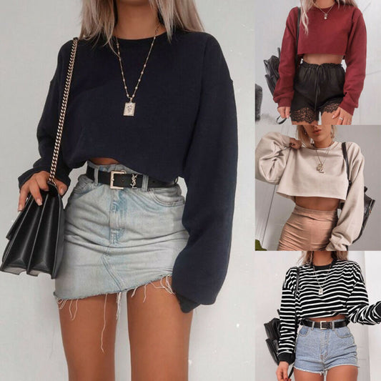 Crop top de mana larga