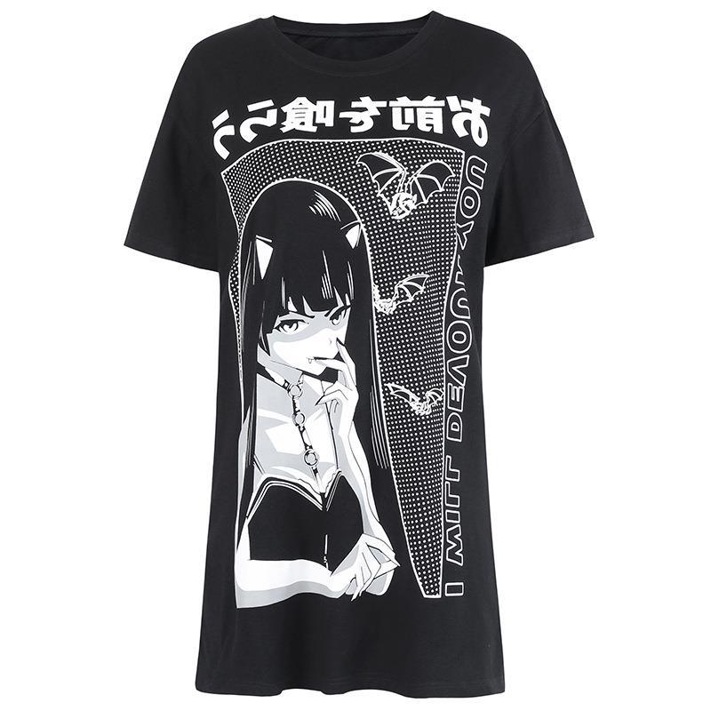 Camiseta oversize con estampado de anime