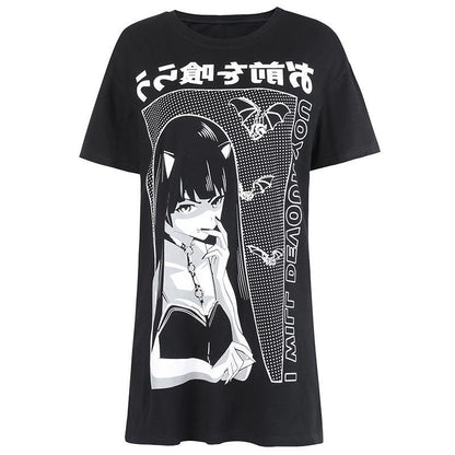 Camiseta oversize con estampado de anime