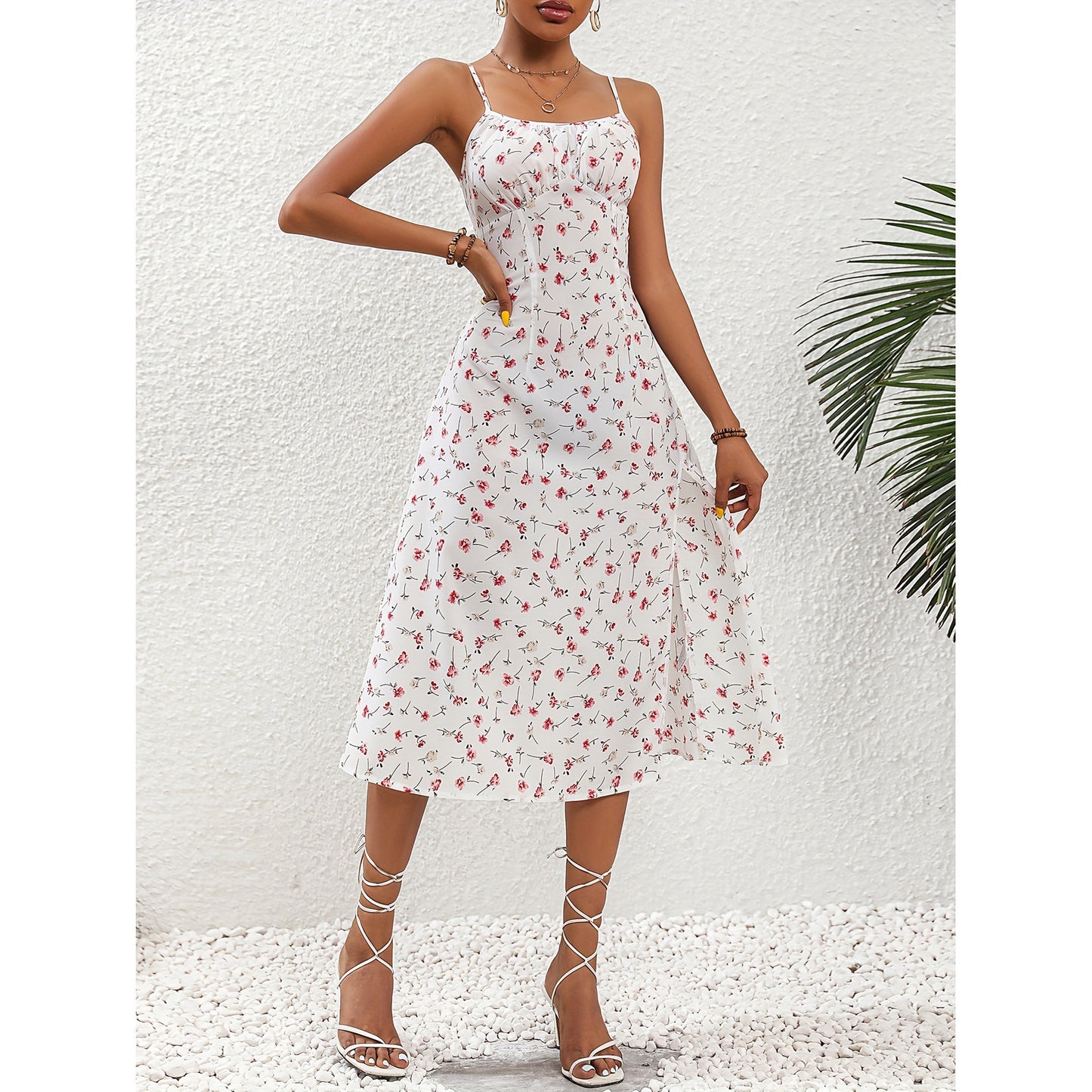 Vestido largo polka dot para mujer