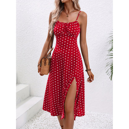 Vestido largo polka dot para mujer