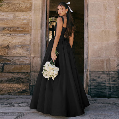 Vestido elegante ajustado de color sólido para mujer