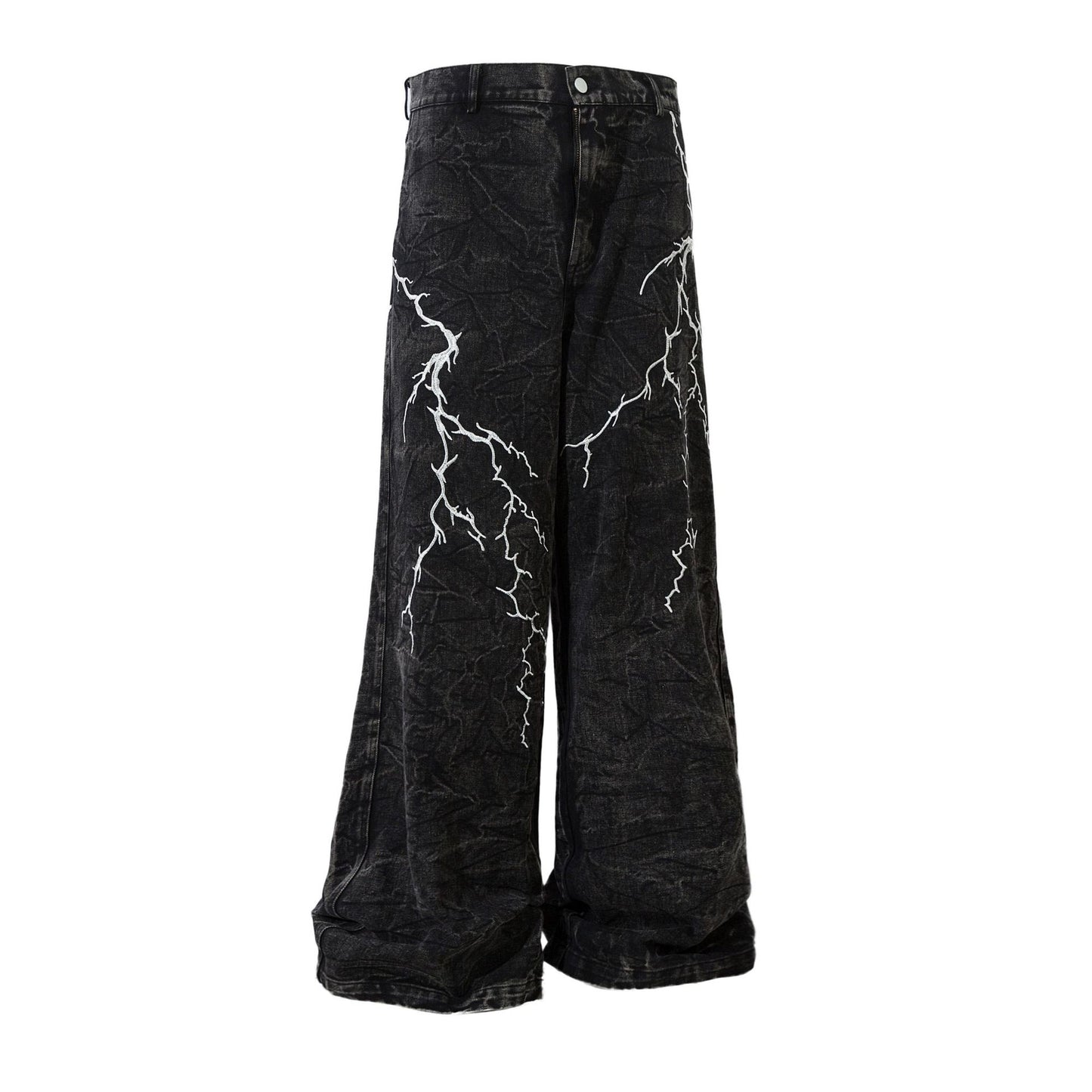 Jeans sueltos con estampado de rayos