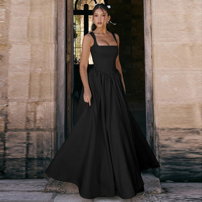 Vestido elegante ajustado de color sólido para mujer