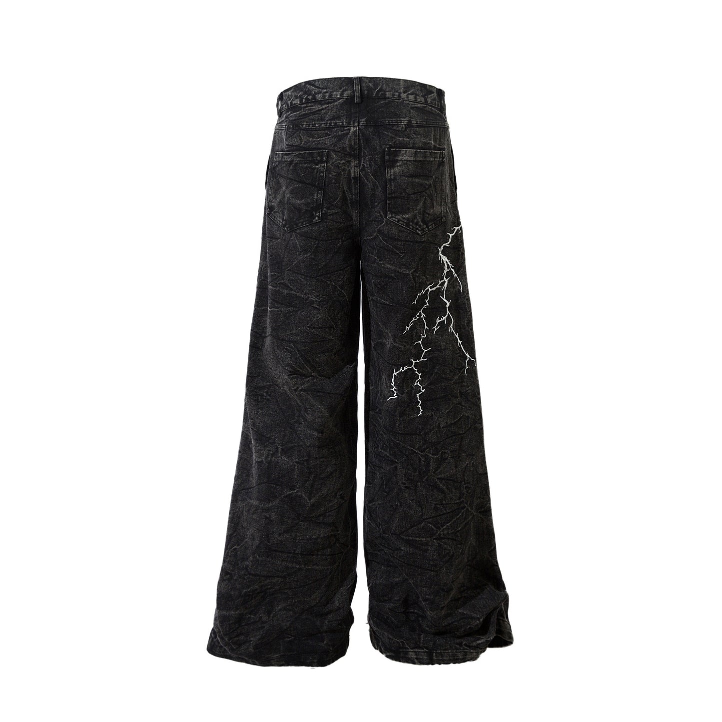 Jeans sueltos con estampado de rayos