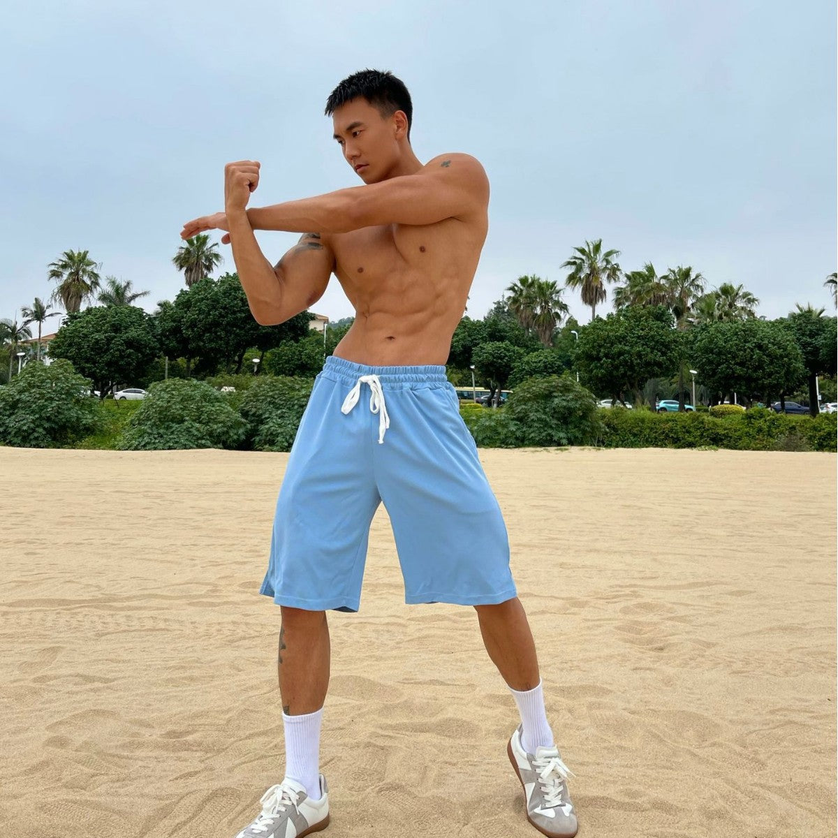 Pantalones cortos de entrenamiento holgados para hombre en tallas grandes