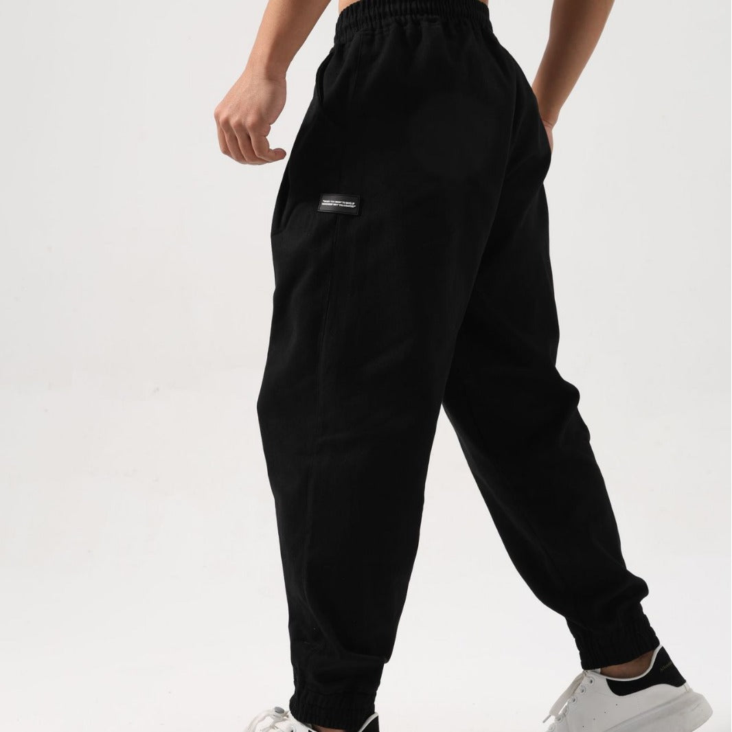 Pantalones deportivos holgados de algodón para hombre