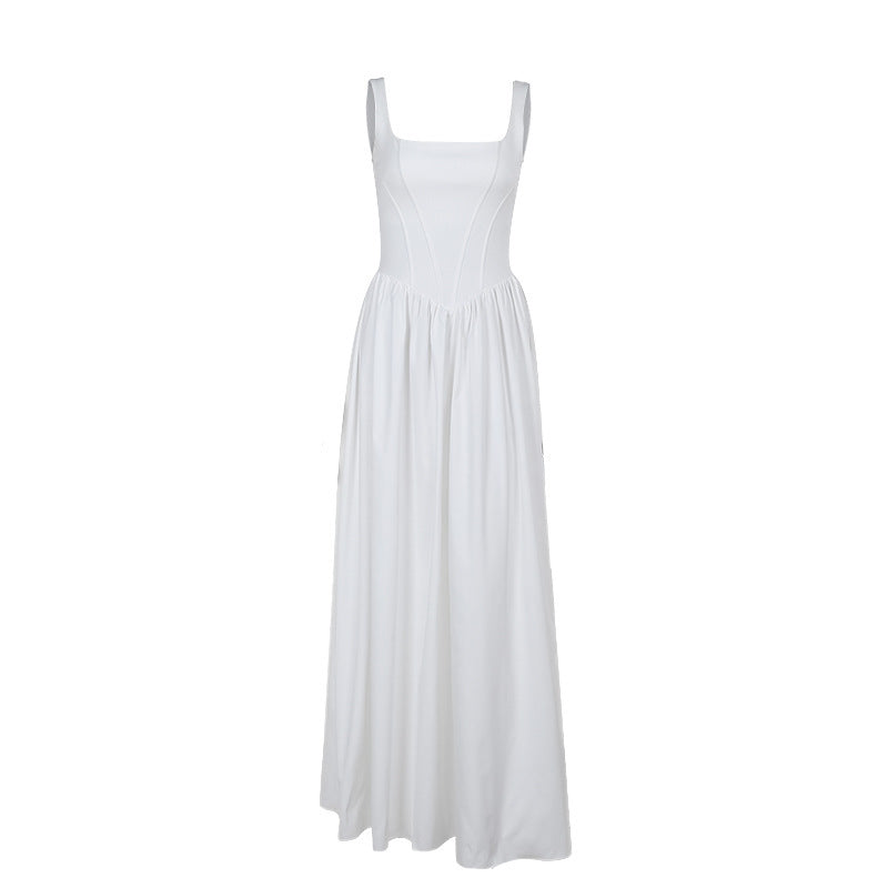 Vestido elegante ajustado de color sólido para mujer