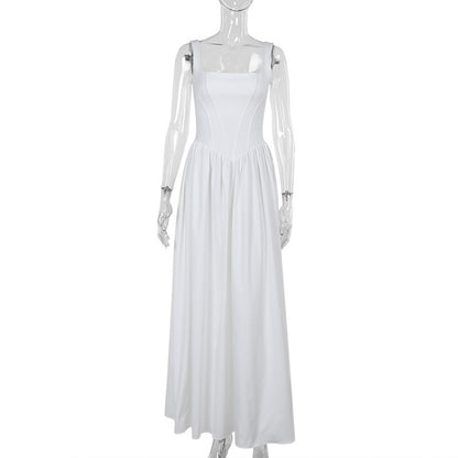 Vestido elegante ajustado de color sólido para mujer