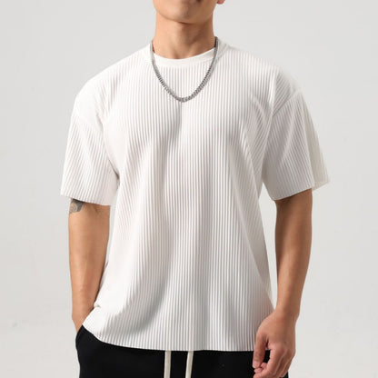 Camiseta casual holgada de rayas para hombre