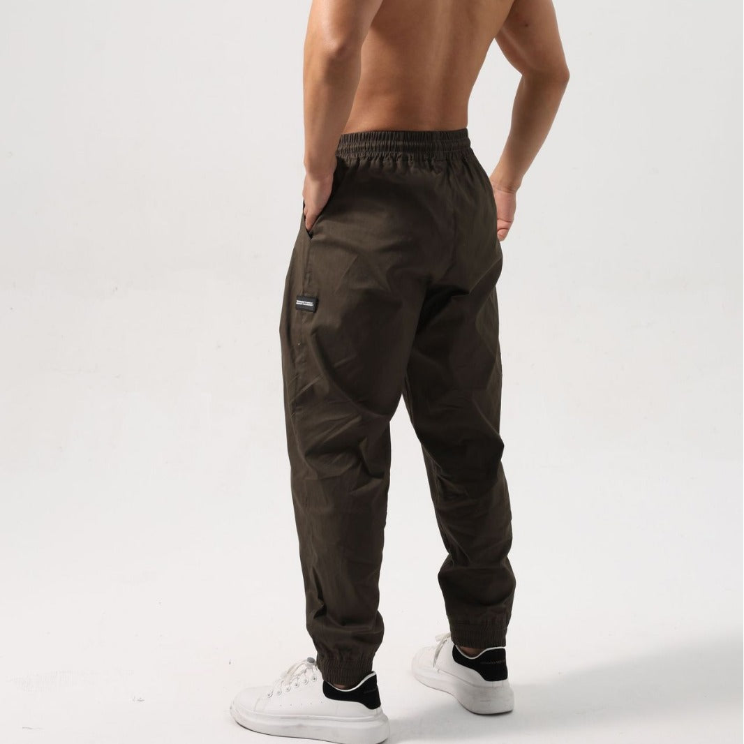 Pantalones deportivos holgados de algodón para hombre