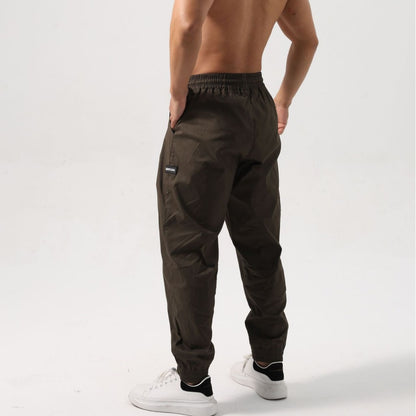 Pantalones deportivos holgados de algodón para hombre
