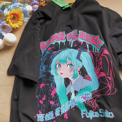 Camiseta de manga corta anime style