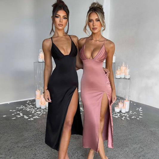 Vestido elegante ajustado con escote en V