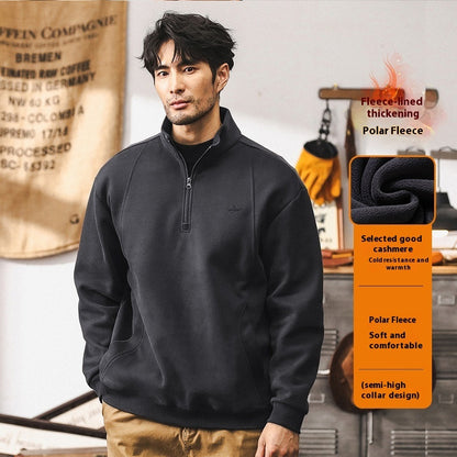 Abrigo cálido de polar con cremallera para hombre