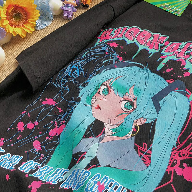 Camiseta de manga corta anime style