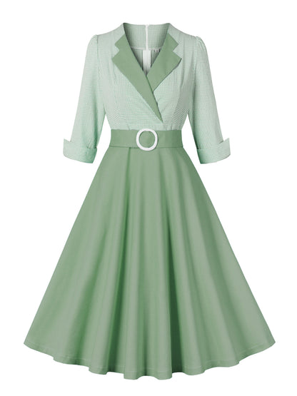 Vestido elegante retro de algodón para mujer