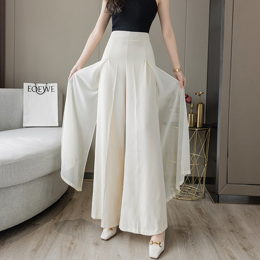 Falda pantalón de pierna ancha semitransparente